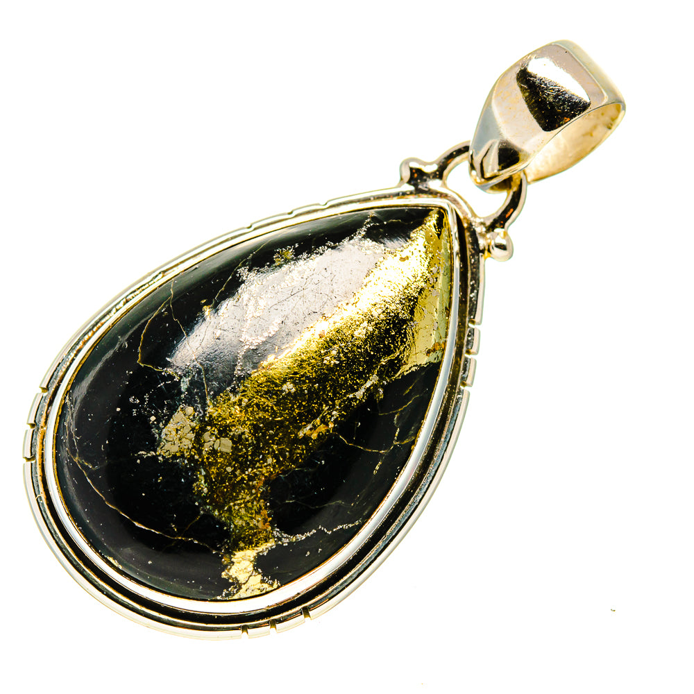 Pyrite In Black Onyx Pendants handcrafted by Ana Silver Co - PD743737
