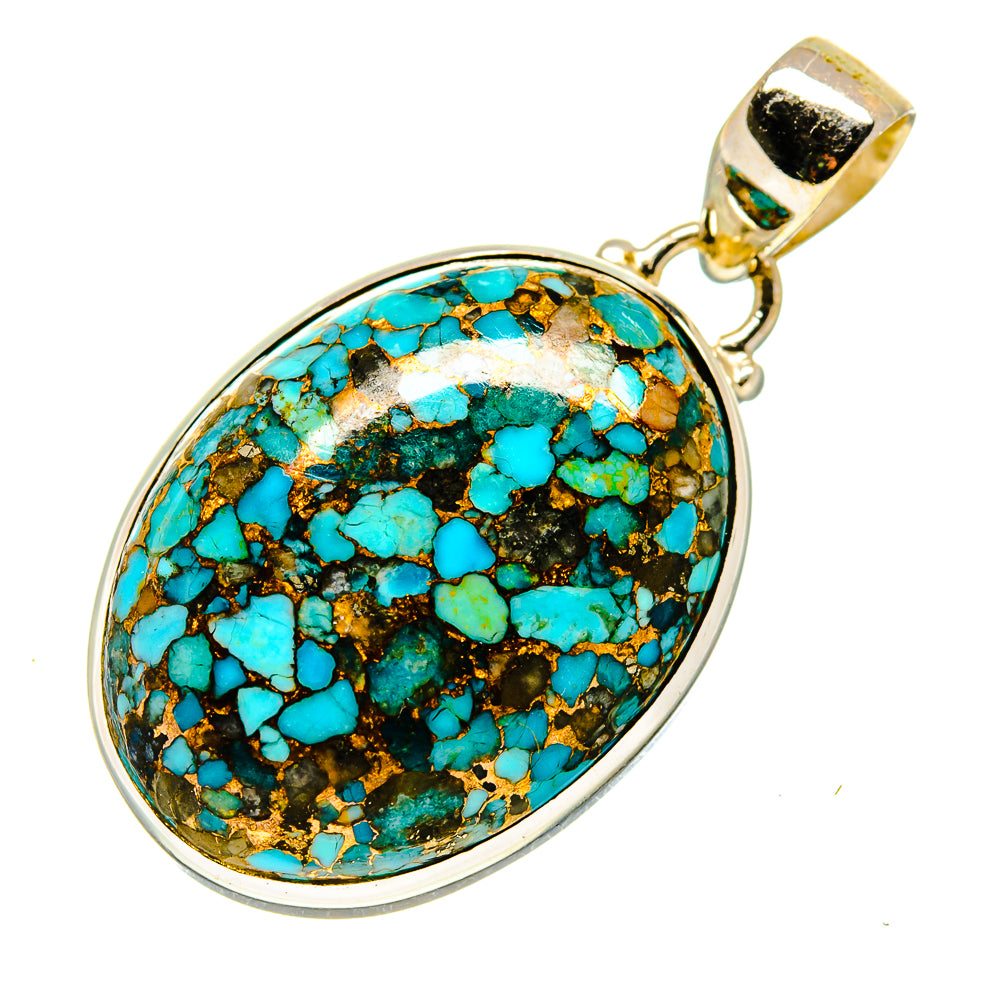 Blue Copper Composite Turquoise Pendants handcrafted by Ana Silver Co - PD743748