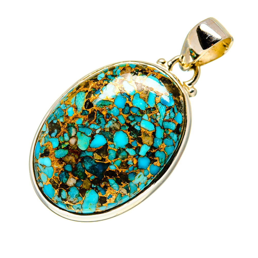 Blue Copper Composite Turquoise Pendants handcrafted by Ana Silver Co - PD743875