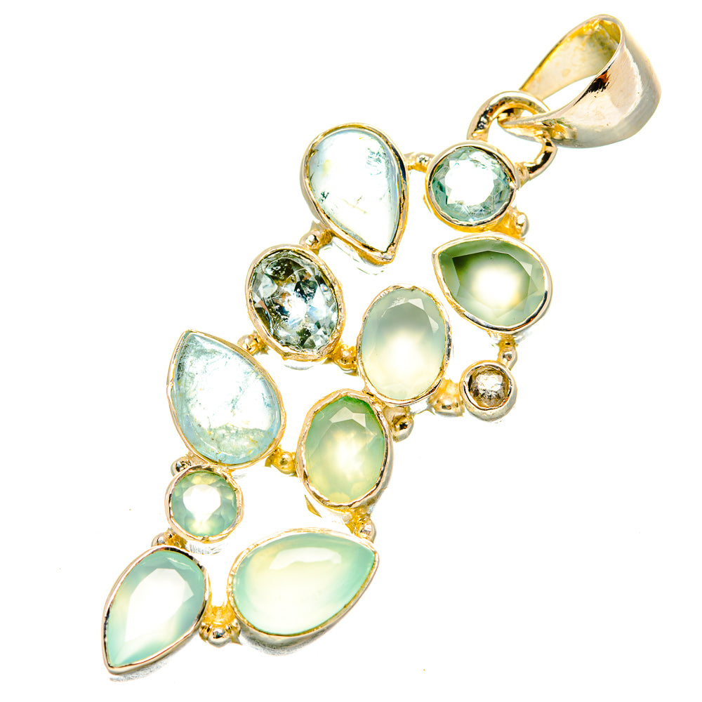Aqua Chalcedony Pendants handcrafted by Ana Silver Co - PD7439