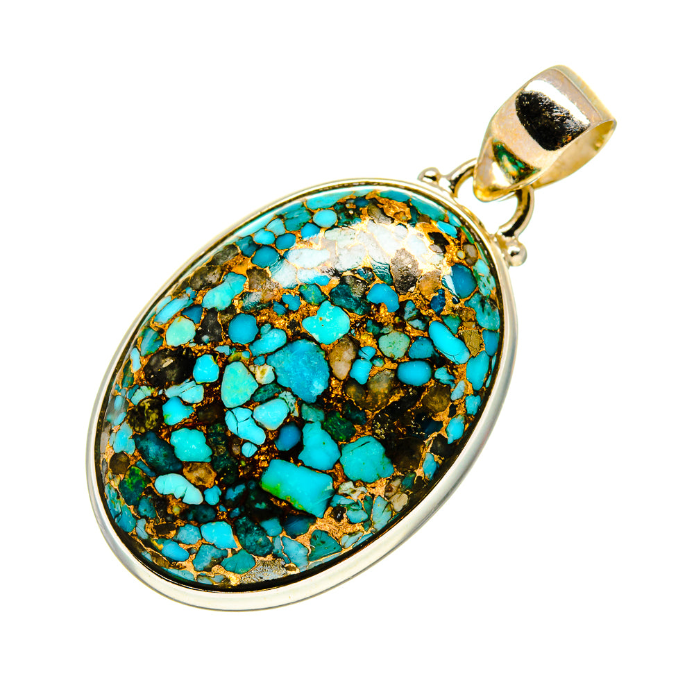 Blue Copper Composite Turquoise Pendants handcrafted by Ana Silver Co - PD743932