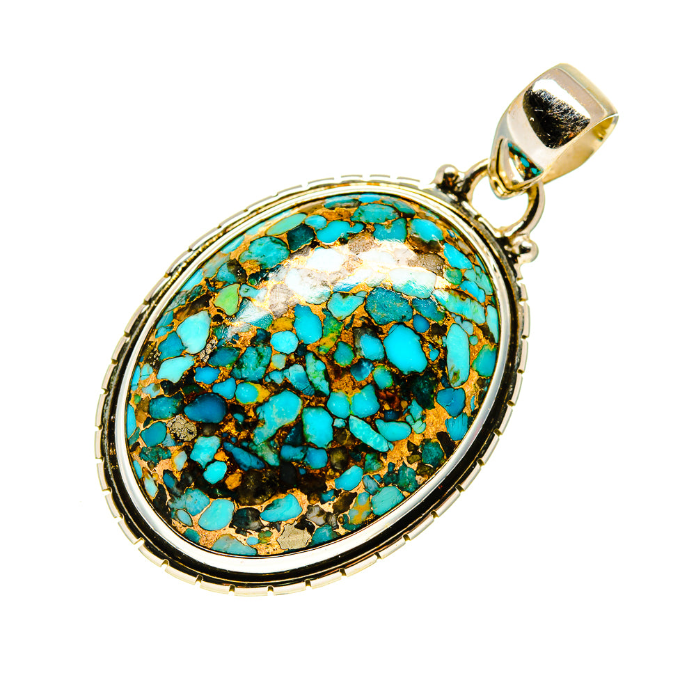 Blue Copper Composite Turquoise Pendants handcrafted by Ana Silver Co - PD744178