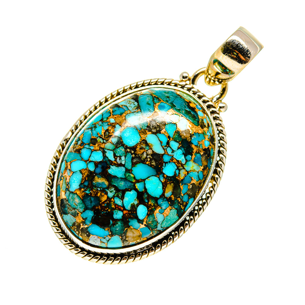 Blue Copper Composite Turquoise Pendants handcrafted by Ana Silver Co - PD744179