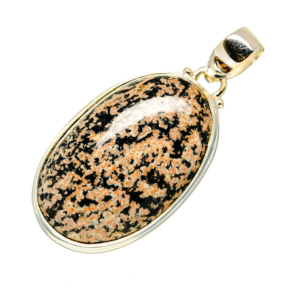 Snowflake Obsidian Pendants handcrafted by Ana Silver Co - PD744322