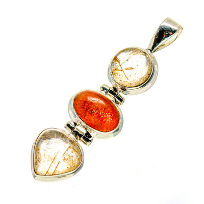 Rutilated Quartz Pendants handcrafted by Ana Silver Co - PD744367