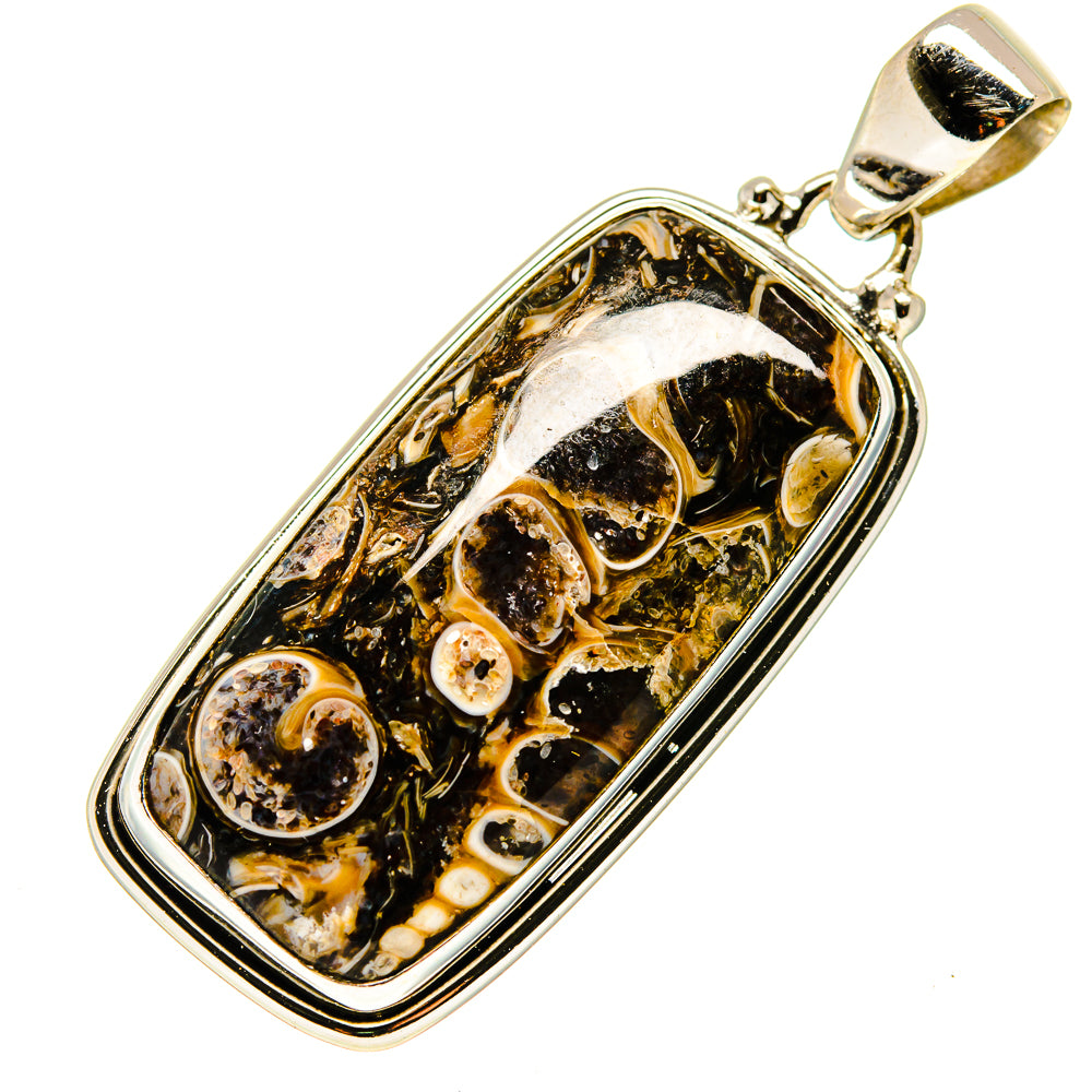 Turritella Agate Pendants handcrafted by Ana Silver Co - PD744400