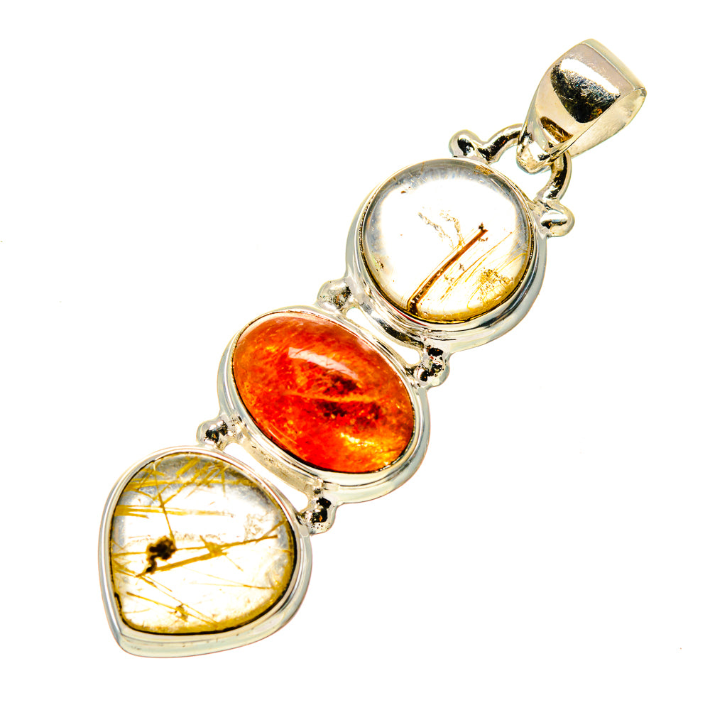 Rutilated Quartz Pendants handcrafted by Ana Silver Co - PD744554