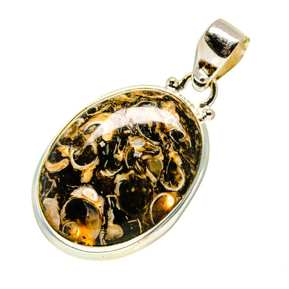 Turritella Agate Pendants handcrafted by Ana Silver Co - PD744561