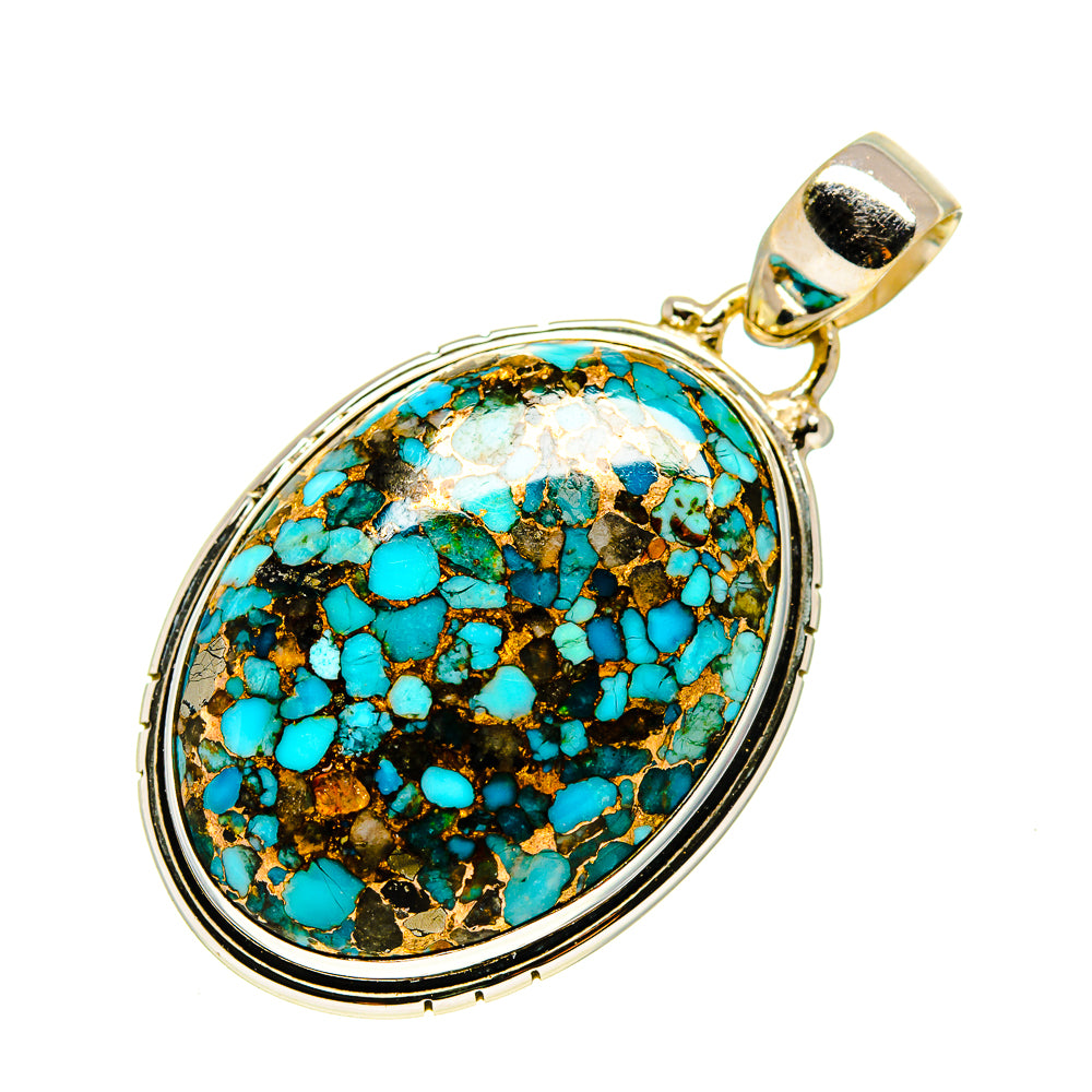 Blue Copper Composite Turquoise Pendants handcrafted by Ana Silver Co - PD744892