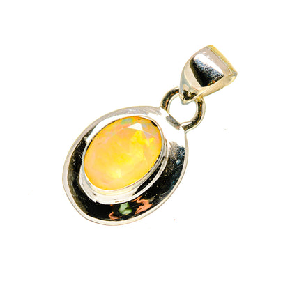 Sterling silver opal pendant with oval opal cabochon and top loop bail