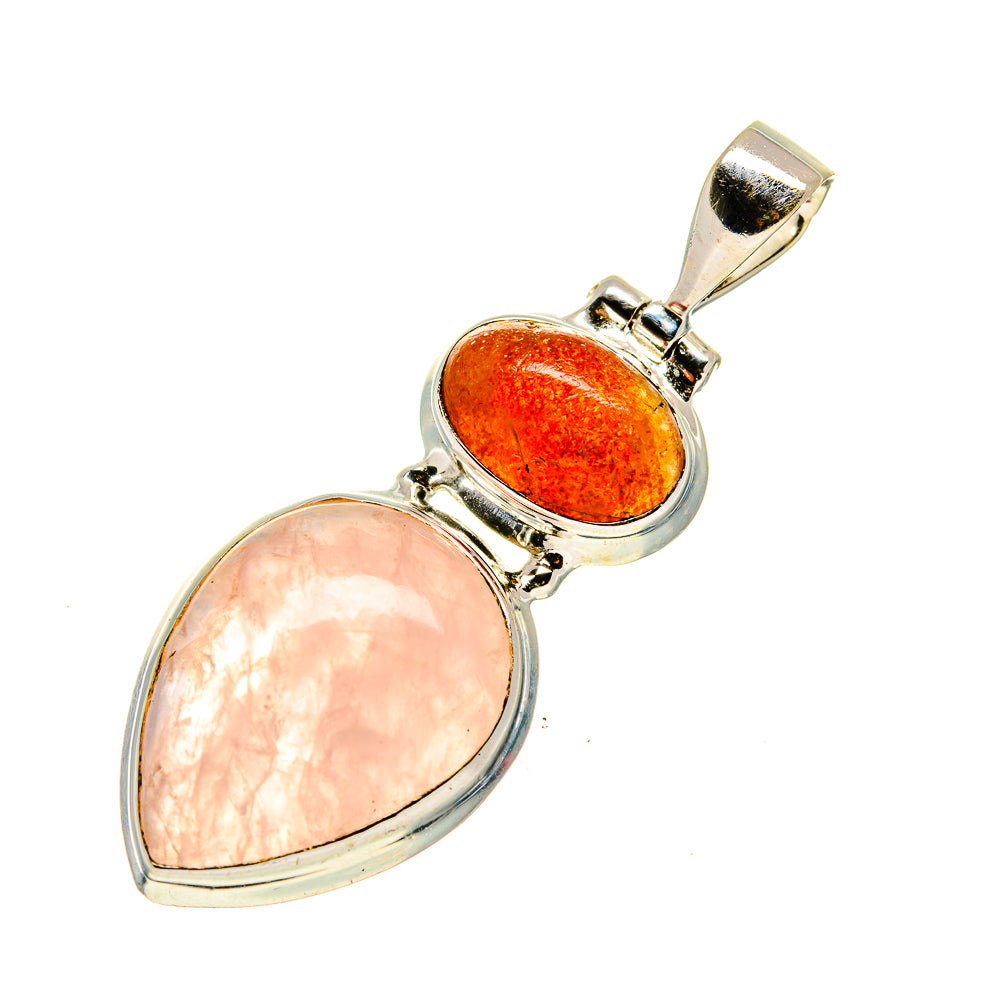 Rose Quartz Pendants handcrafted by Ana Silver Co - PD744967