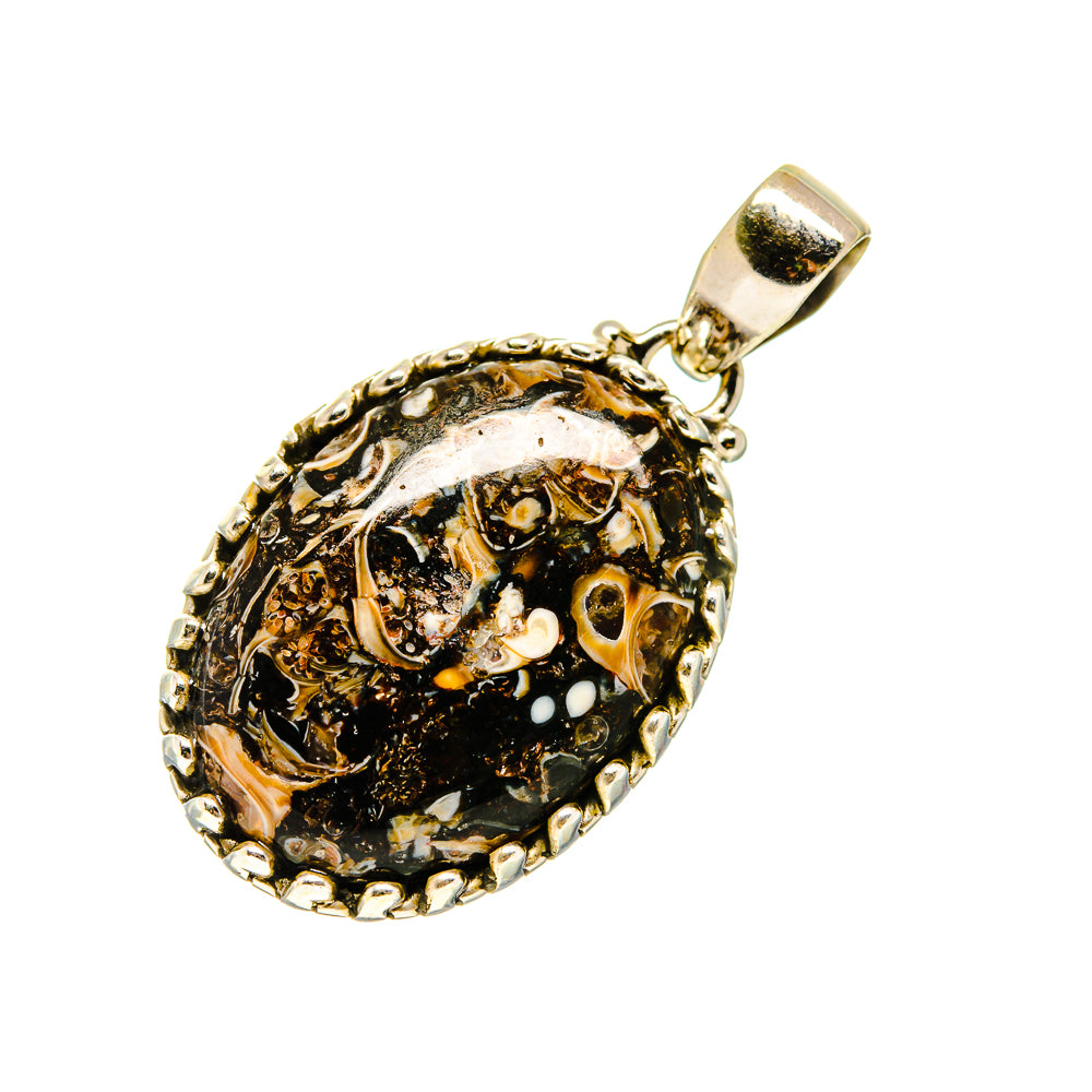 Turritella Agate Pendants handcrafted by Ana Silver Co - PD745113