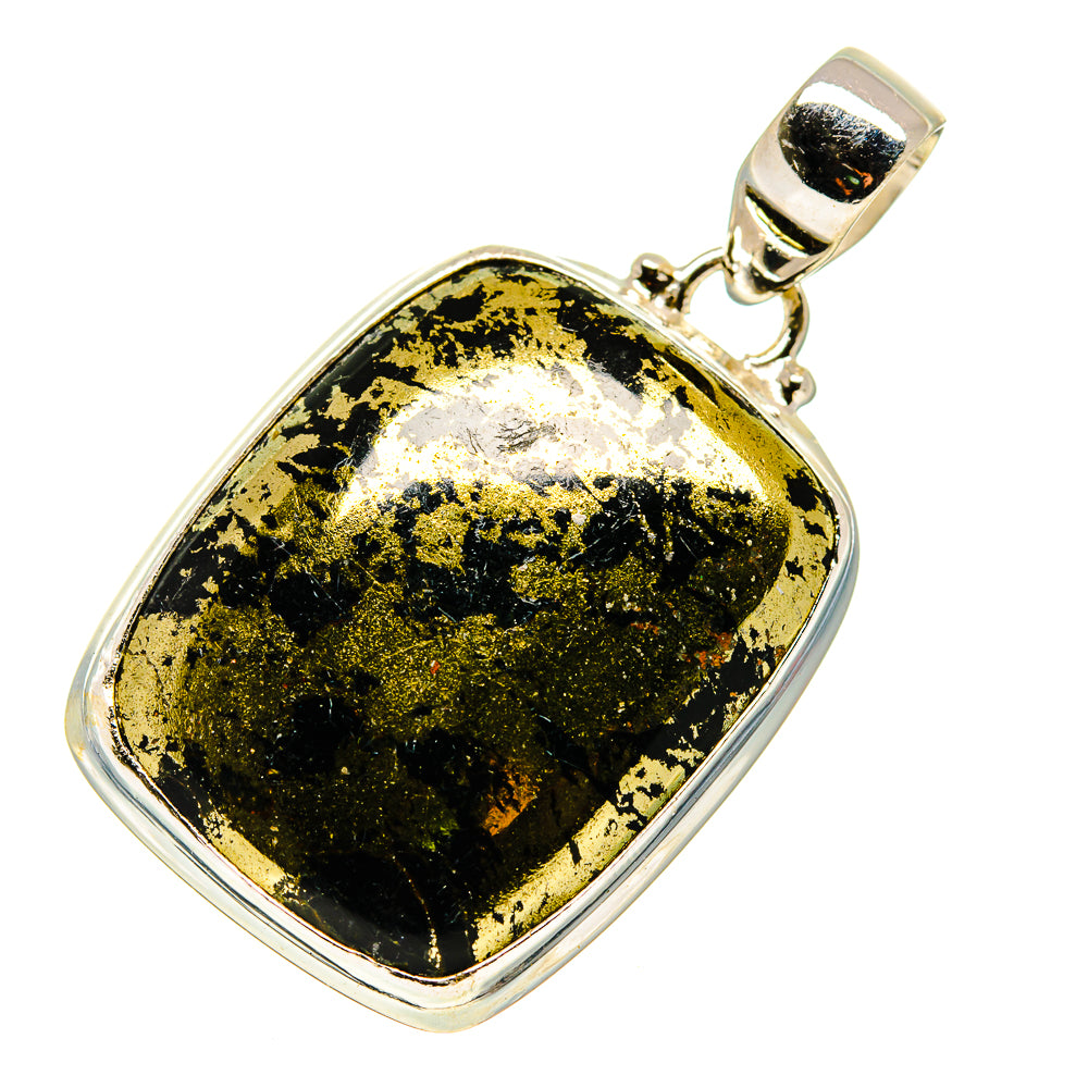 Pyrite In Black Onyx Pendants handcrafted by Ana Silver Co - PD745293