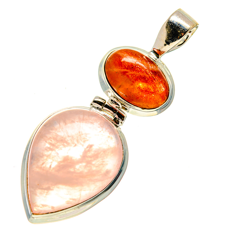 Rose Quartz Pendants handcrafted by Ana Silver Co - PD745347