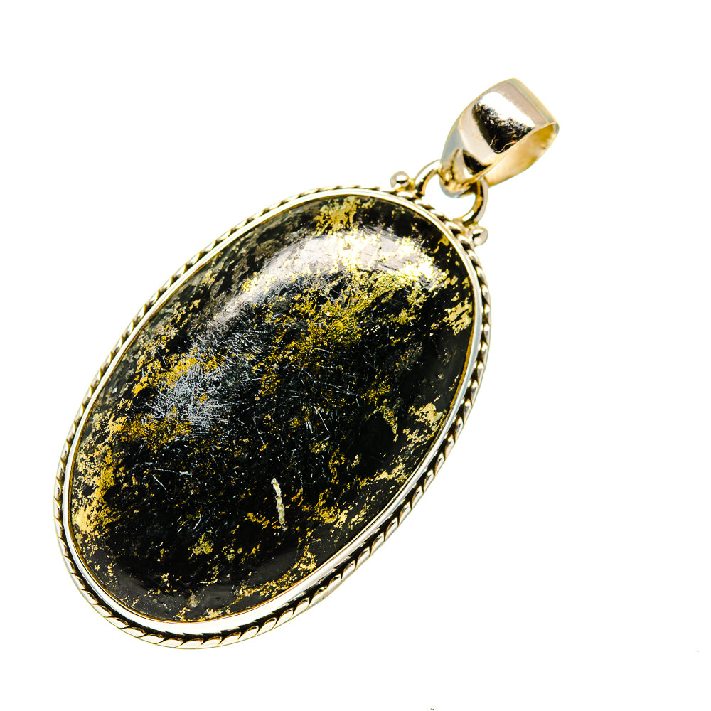 Pyrite In Black Onyx Pendants handcrafted by Ana Silver Co - PD745367