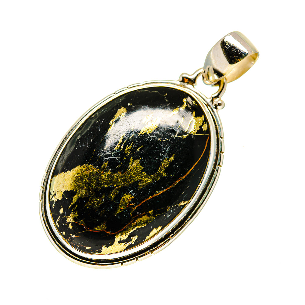 Pyrite In Black Onyx Pendants handcrafted by Ana Silver Co - PD745388