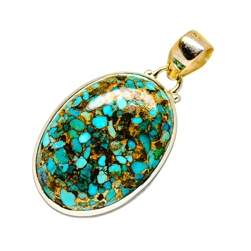 Blue Copper Composite Turquoise Pendants handcrafted by Ana Silver Co - PD745403