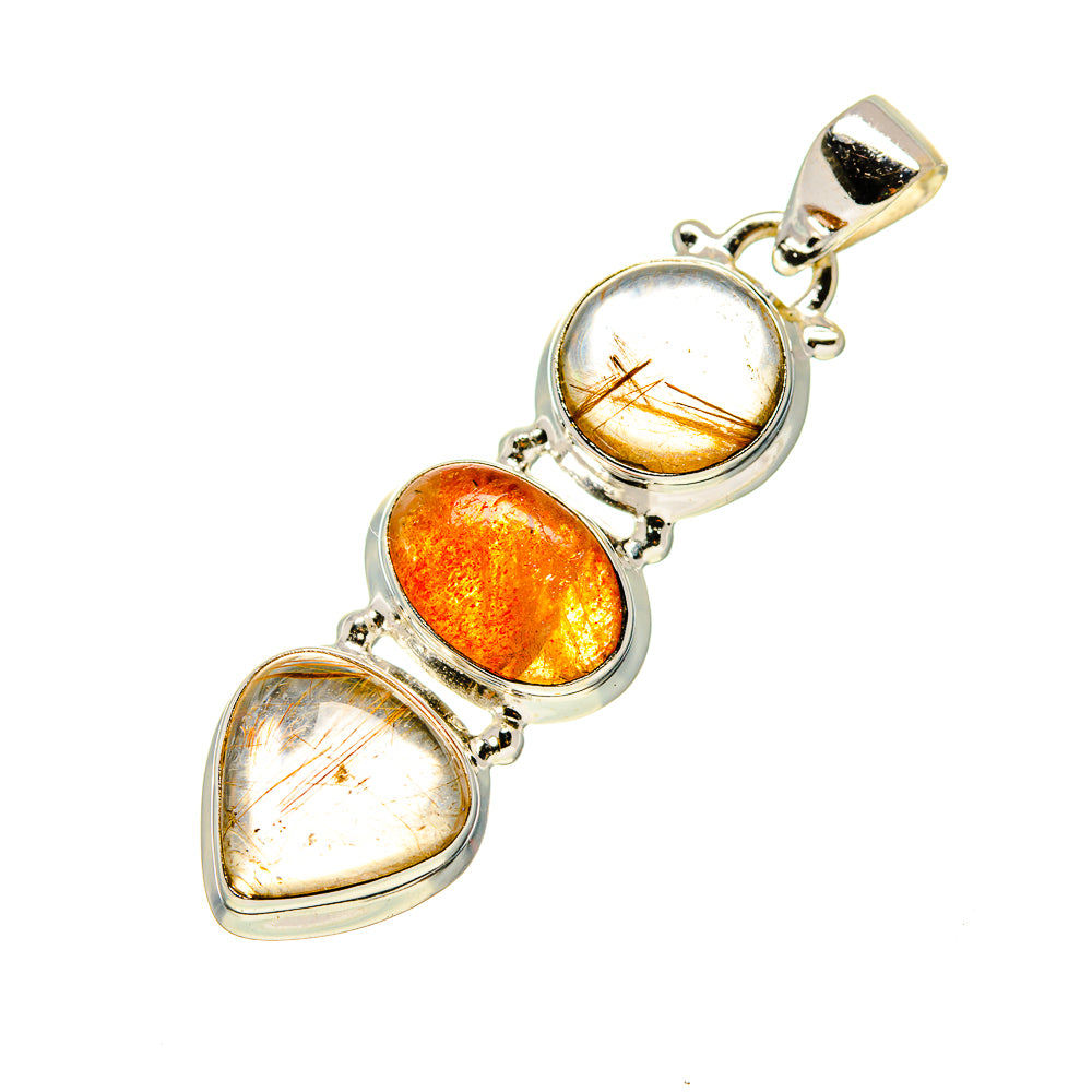 Rutilated Quartz Pendants handcrafted by Ana Silver Co - PD745468