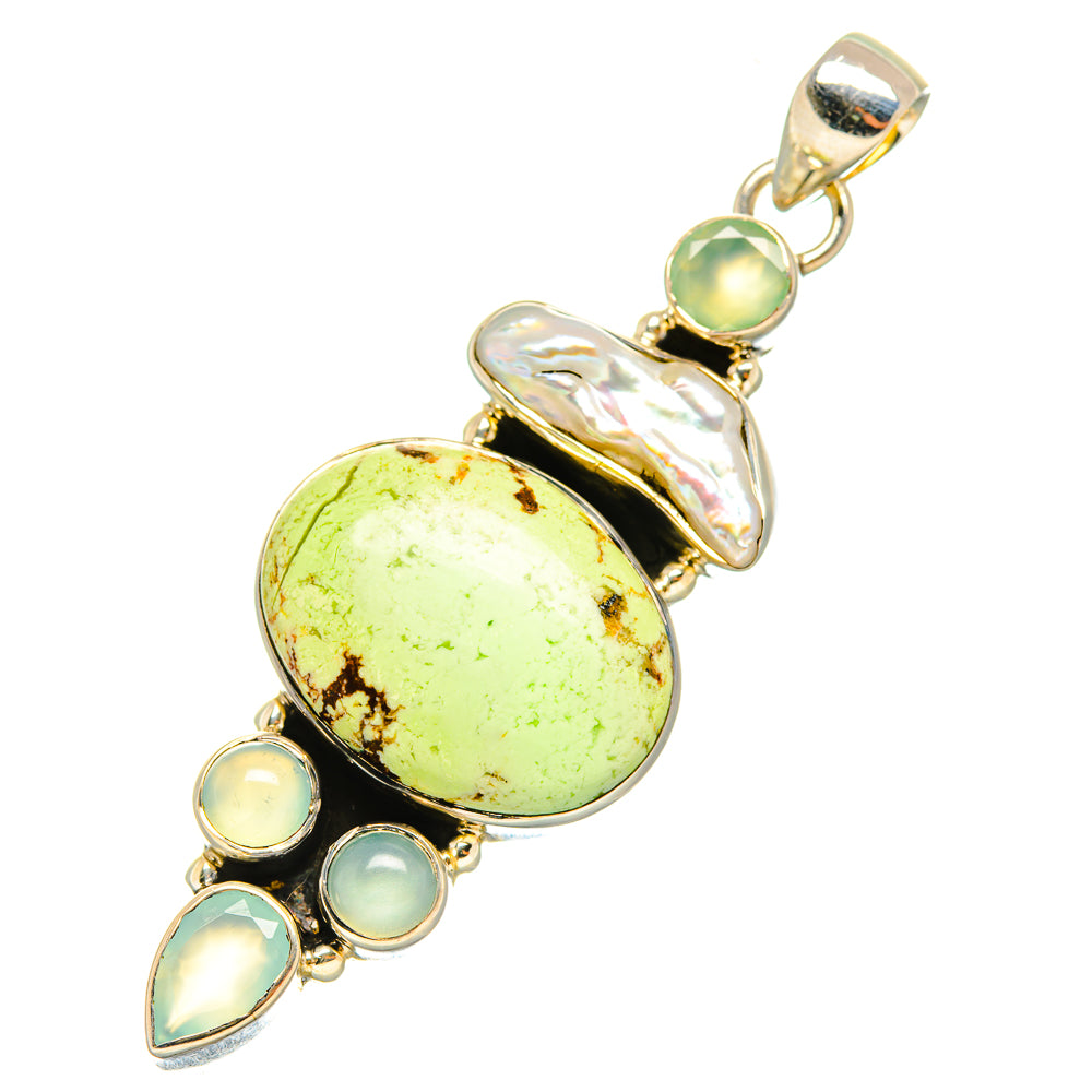 Lemon Chrysoprase Pendants handcrafted by Ana Silver Co - PD7456