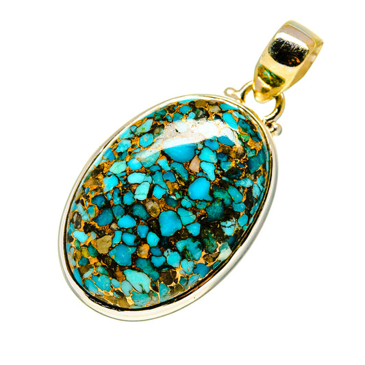 Blue Copper Composite Turquoise Pendants handcrafted by Ana Silver Co - PD745706