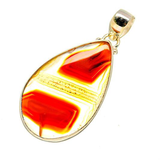 Red Botswana Agate Pendants handcrafted by Ana Silver Co - PD745817