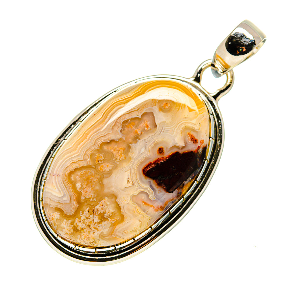 Laguna Lace Agate Pendants handcrafted by Ana Silver Co - PD746201 - Photo 2