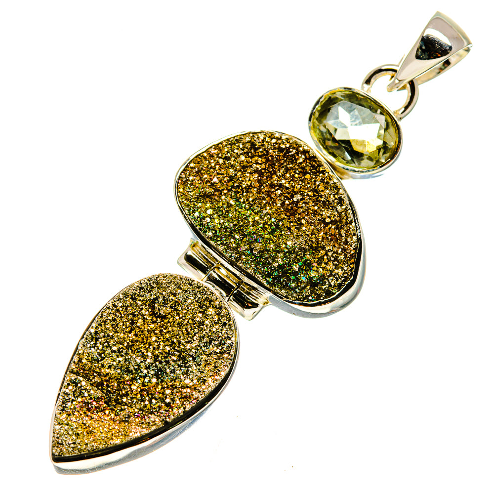 Spectro Pyrite Druzy Pendants handcrafted by Ana Silver Co - PD746952