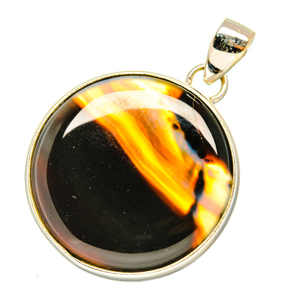 Black Banded Agate Pendants handcrafted by Ana Silver Co - PD7483