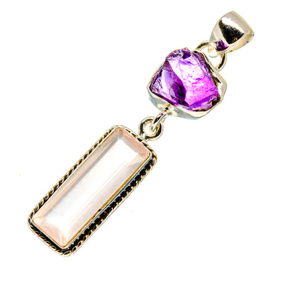 Rose Quartz Pendants handcrafted by Ana Silver Co - PD748970