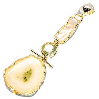 White Solar Quartz Pendants handcrafted by Ana Silver Co - PD7491