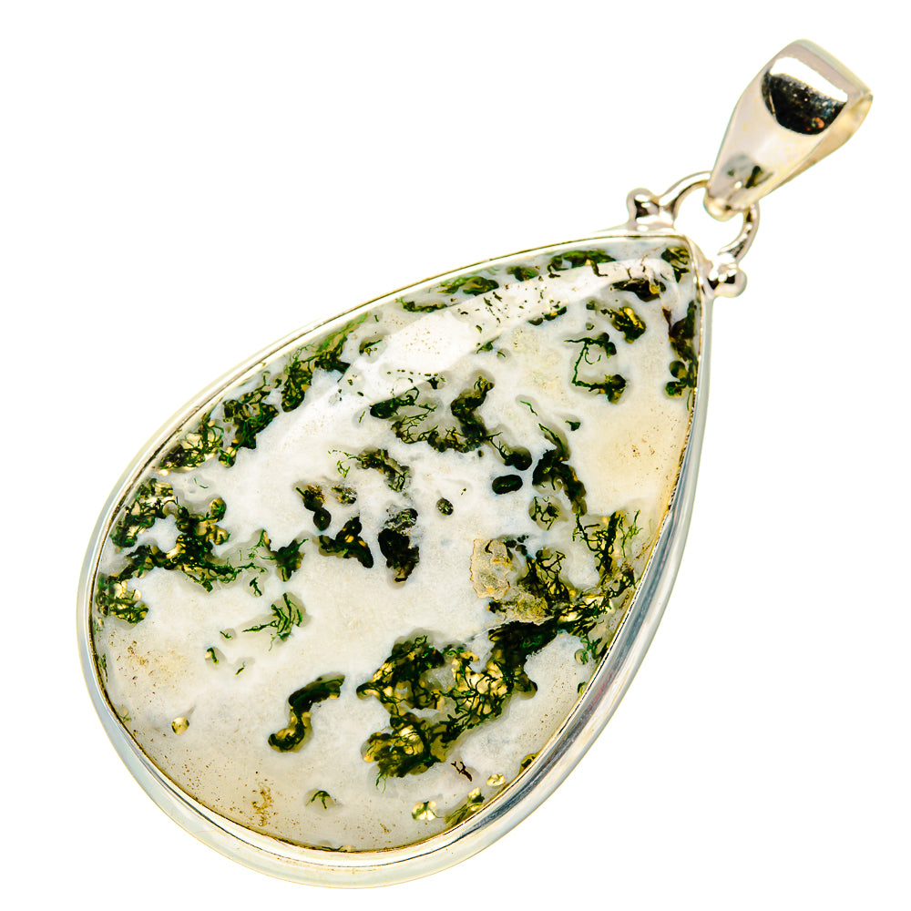 Green Moss Agate Pendants handcrafted by Ana Silver Co - PD749446