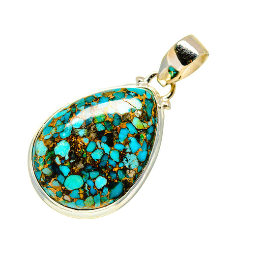 Blue Copper Composite Turquoise Pendants handcrafted by Ana Silver Co - PD749587