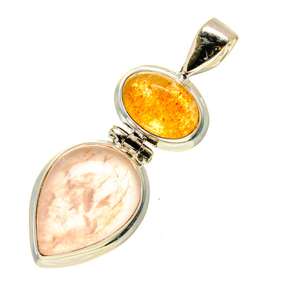 Rose Quartz Pendants handcrafted by Ana Silver Co - PD749972