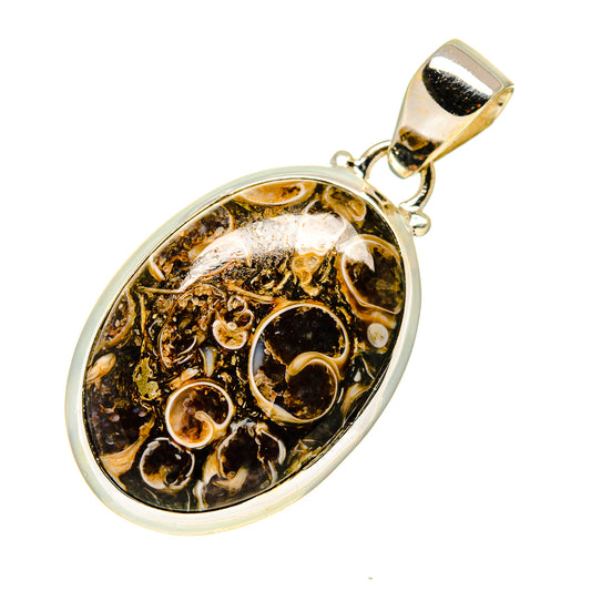 Turritella Agate Pendants handcrafted by Ana Silver Co - PD750310