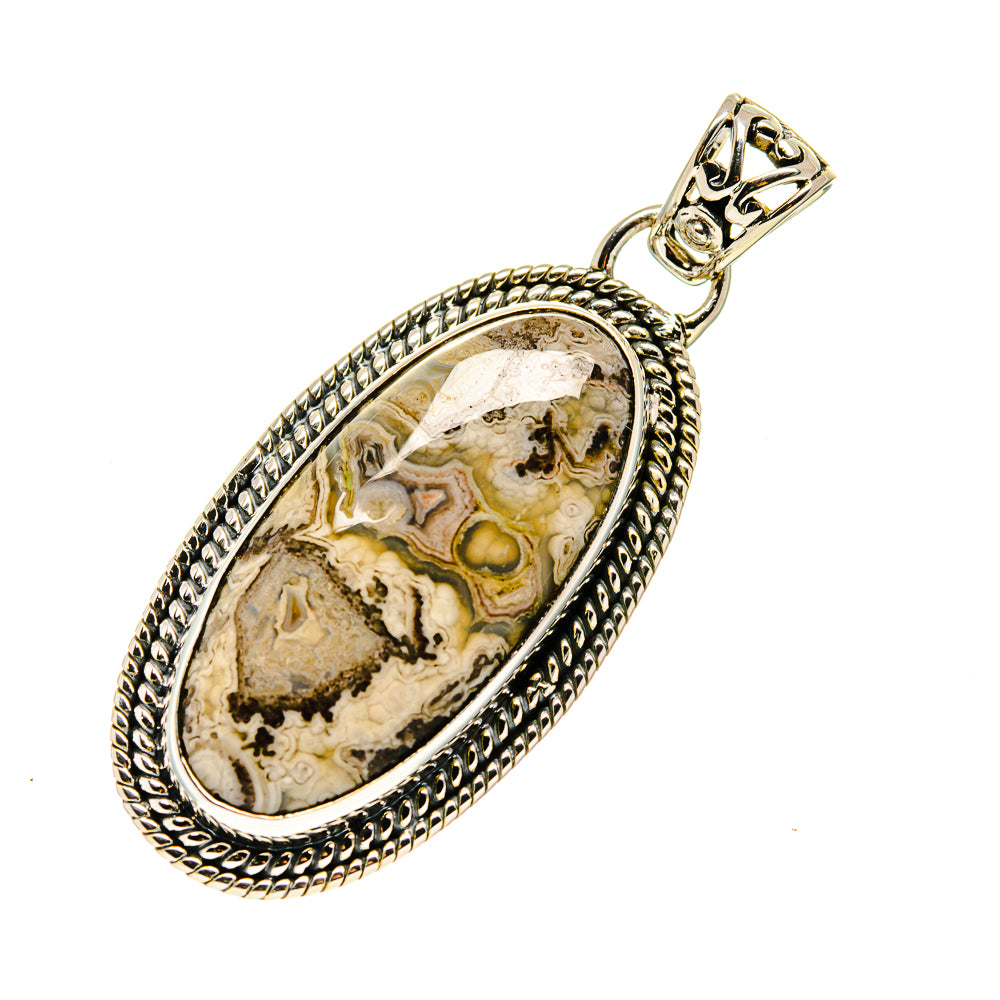 Laguna Lace Agate Pendants handcrafted by Ana Silver Co - PD750361