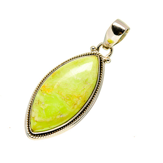 Lemon Chrysoprase Pendants handcrafted by Ana Silver Co - PD750363