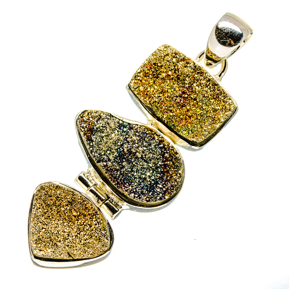 Spectro Pyrite Druzy Pendants handcrafted by Ana Silver Co - PD750378