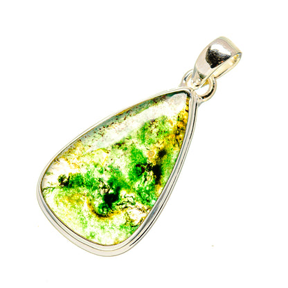Green Moss Agate Pendants handcrafted by Ana Silver Co - PD750498