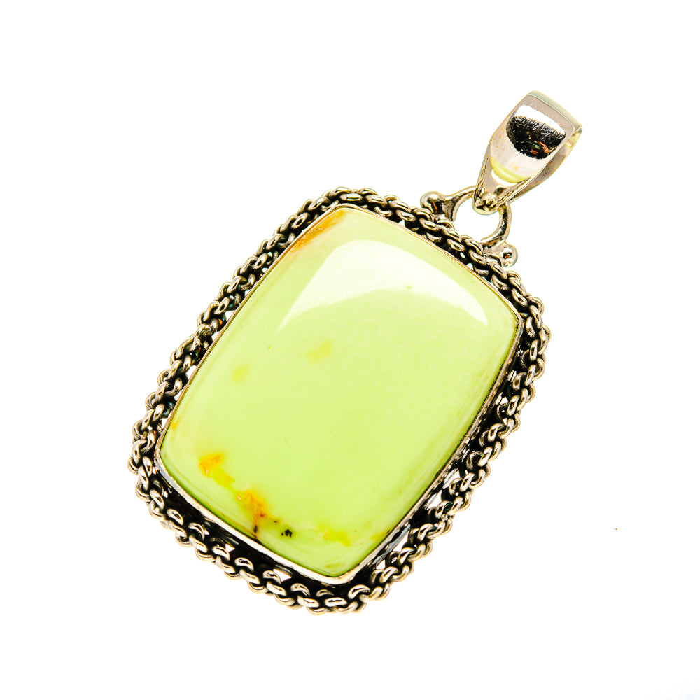 Lemon Chrysoprase Pendants handcrafted by Ana Silver Co - PD750676