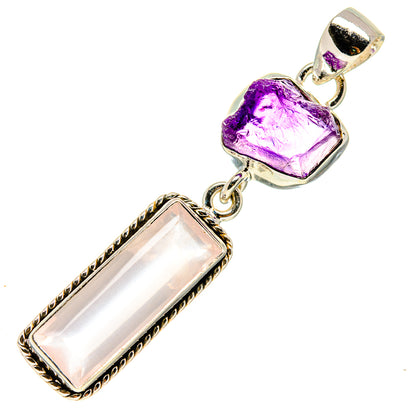 Rose Quartz Pendants handcrafted by Ana Silver Co - PD751043