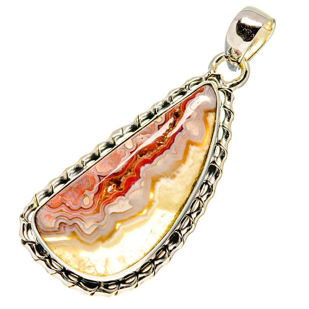 Laguna Lace Agate Pendants handcrafted by Ana Silver Co - PD751130
