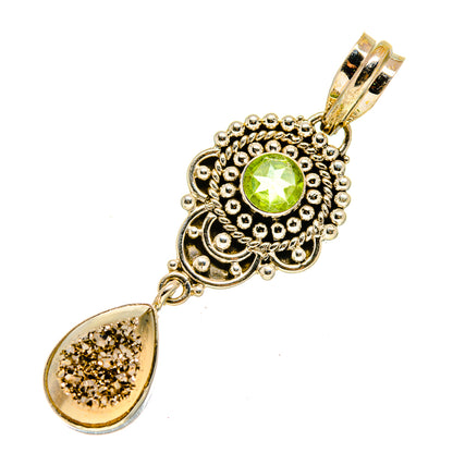 Pyrite Druzy Pendants handcrafted by Ana Silver Co - PD751396