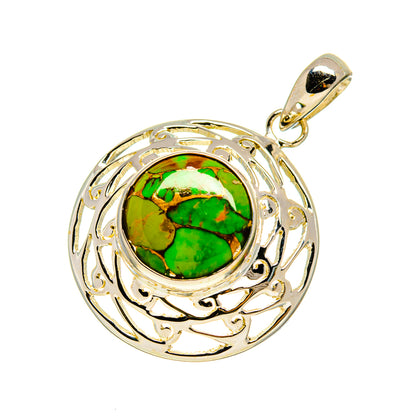 Green Copper Composite Turquoise Pendants handcrafted by Ana Silver Co - PD751480
