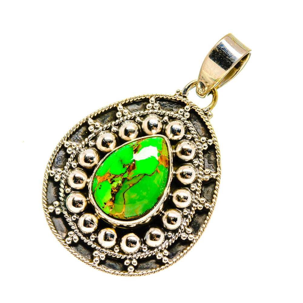 Green Copper Composite Turquoise Pendants handcrafted by Ana Silver Co - PD751481