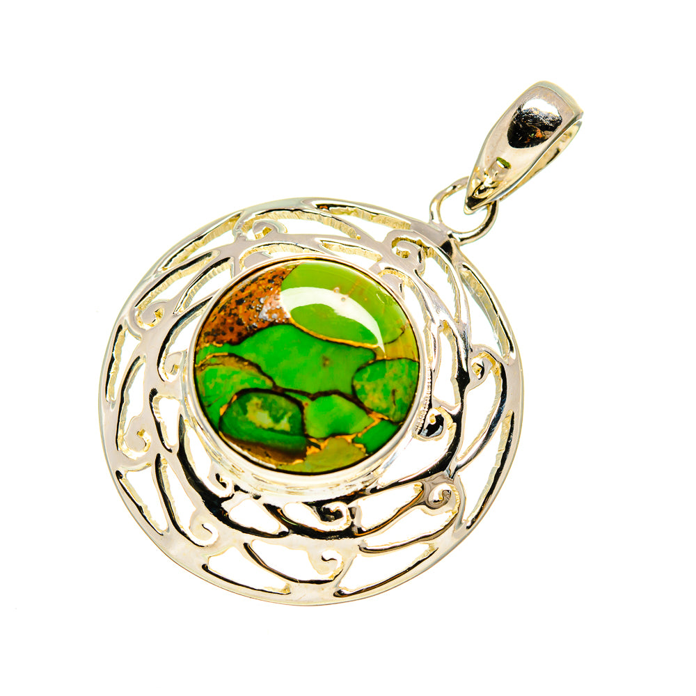 Green Copper Composite Turquoise Pendants handcrafted by Ana Silver Co - PD751483