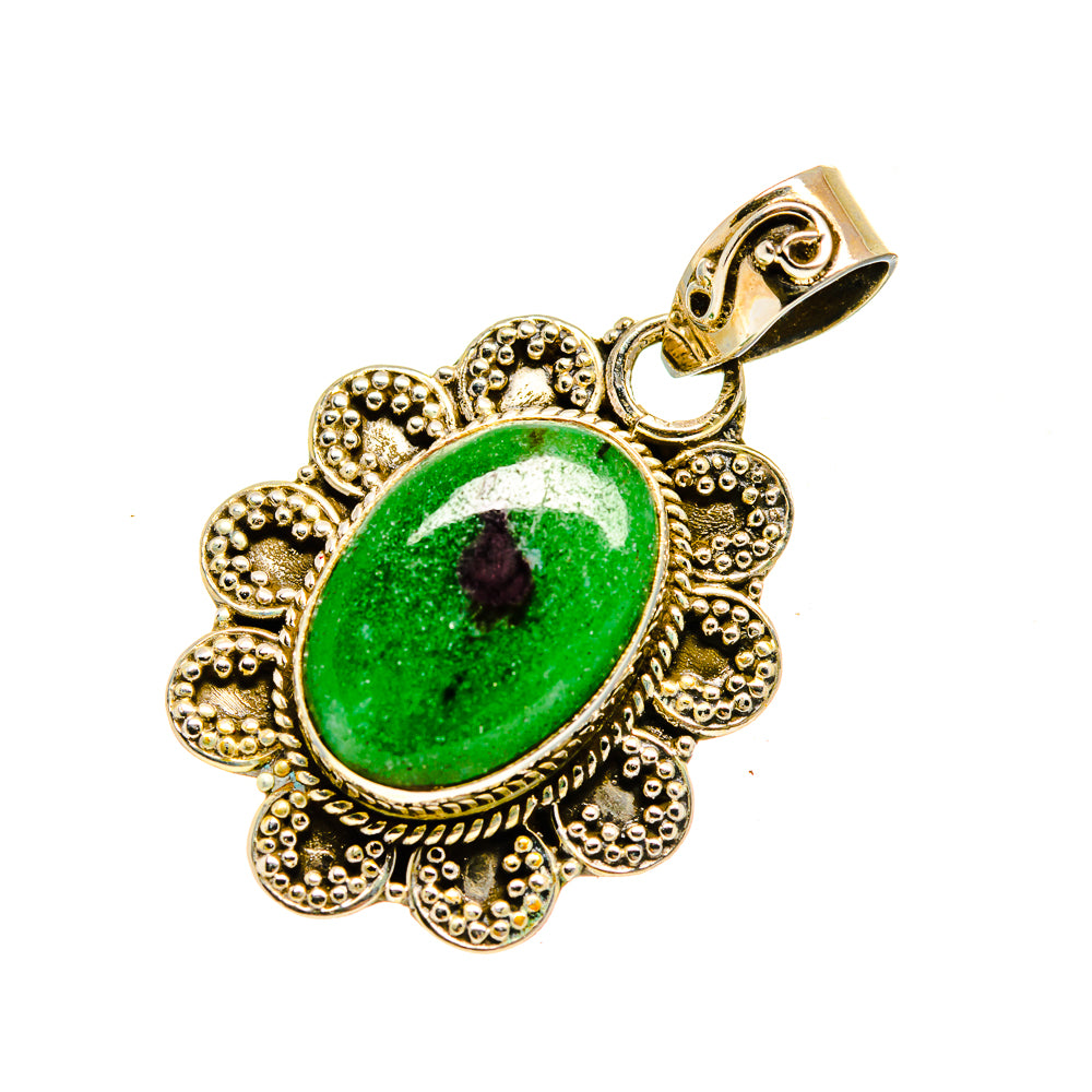 Ruby Zoisite Pendants handcrafted by Ana Silver Co - PD751492