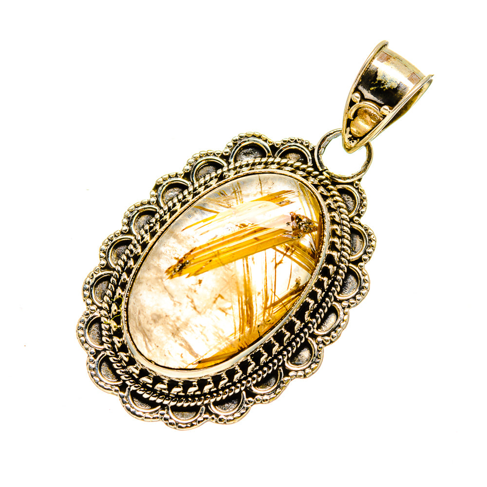 Rutilated Quartz Pendants handcrafted by Ana Silver Co - PD751499