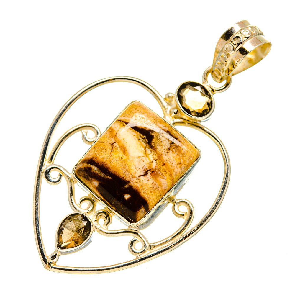 Peanut Wood Jasper Pendants handcrafted by Ana Silver Co - PD751549