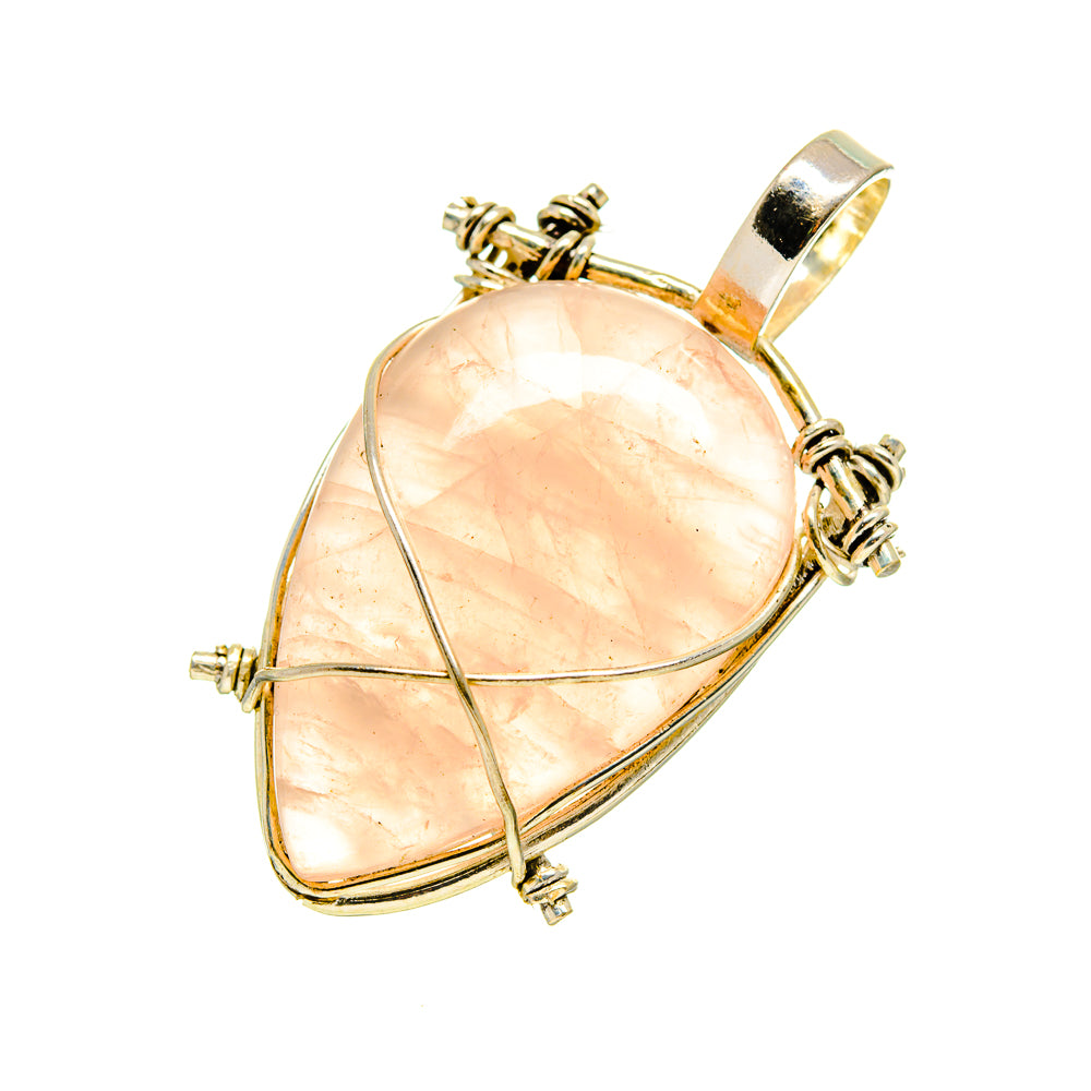 Rose Quartz Pendants handcrafted by Ana Silver Co - PD751614