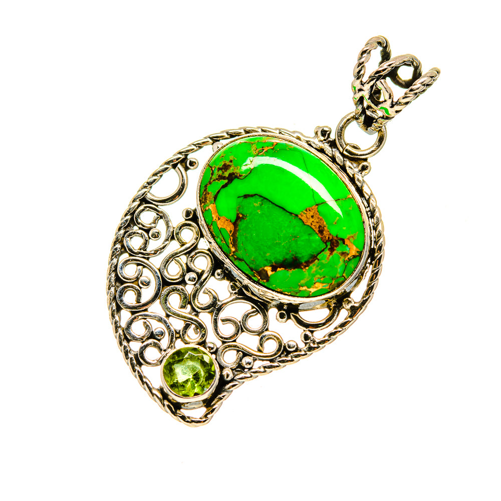 Green Copper Composite Turquoise Pendants handcrafted by Ana Silver Co - PD751655